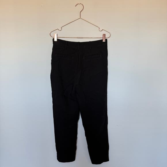 Anthropologie Sasha Pants 0 Black Button Fly Tapered Trousers Pleated High Rise - Picture 6 of 6